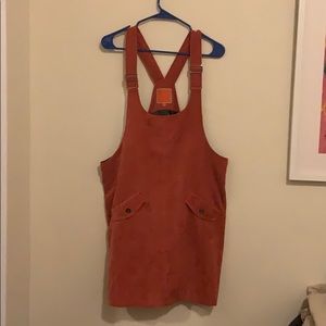 Modcloth Size L Rust Corduroy Jumper Dress